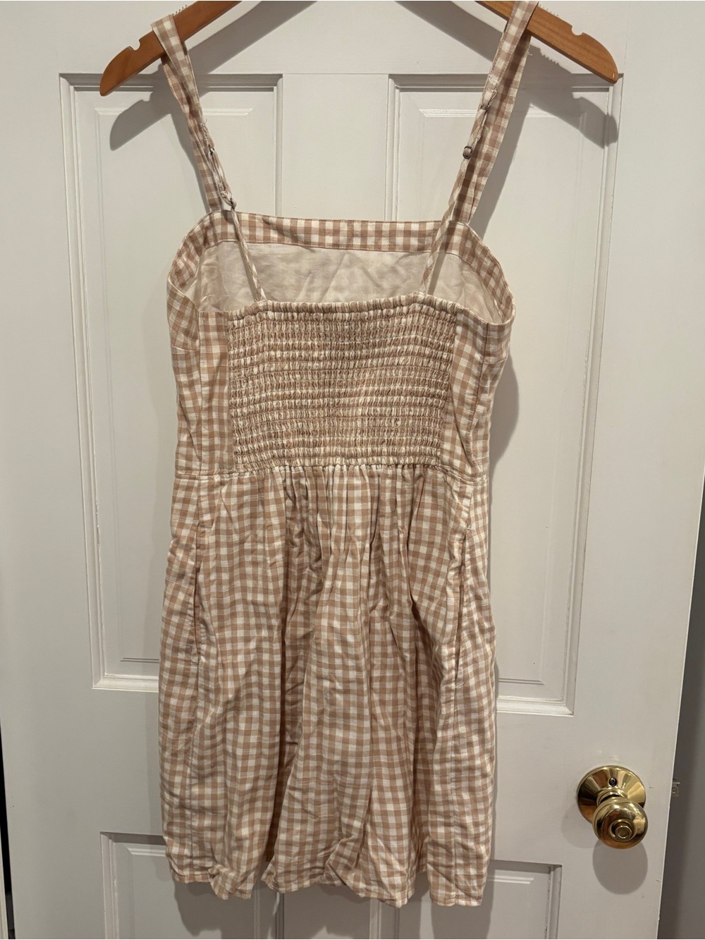 Abercrombie Gingham Cotton Square Neck Mini Dress - Picture 2 of 4
